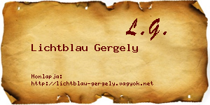 Lichtblau Gergely névjegykártya